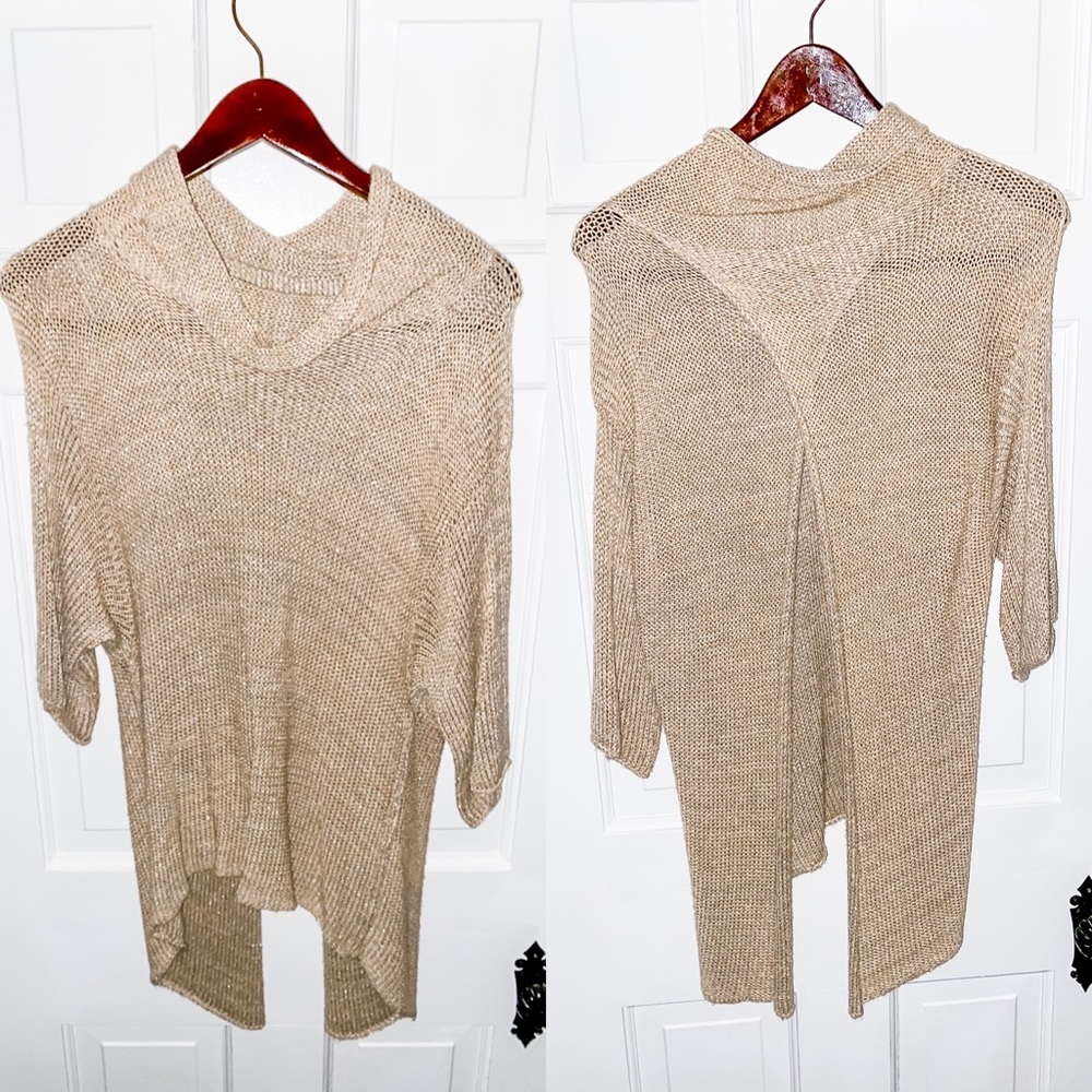 Tan + Gold open-back top